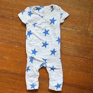 aden + anais White and Blue Star Bodysuit EUC 3-6m